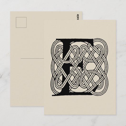 Letter E Keltische knoop  Monogram Briefkaart (Voorkant / Achterkant)