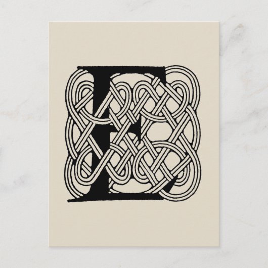 Letter E Keltische knoop  Monogram Briefkaart (Voorkant)
