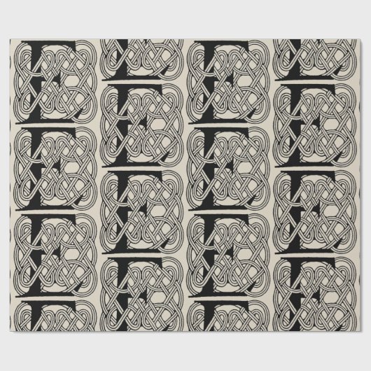 Letter E Keltische knoop  Monogram Cadeaupapier (Vlak)