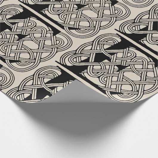 Letter E Keltische knoop Monogram Cadeaupapier (Hoek)
