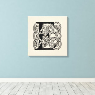 Letter E Keltische knoop  Monogram Canvas Afdruk