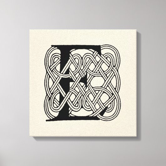 Letter E Keltische knoop Monogram Canvas Afdruk (Voorkant)