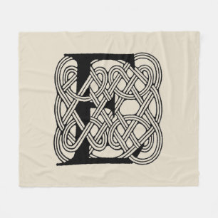 Letter E Keltische knoop  Monogram Fleece Deken