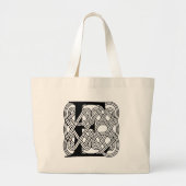 Letter E Keltische knoop  Monogram Grote Tote Bag (Voorkant)