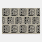 Letter E Keltische knoop Monogram Inpakpapier Vel (Voorkant 3)