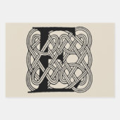 Letter E Keltische knoop Monogram Inpakpapier Vel (Voorkant)