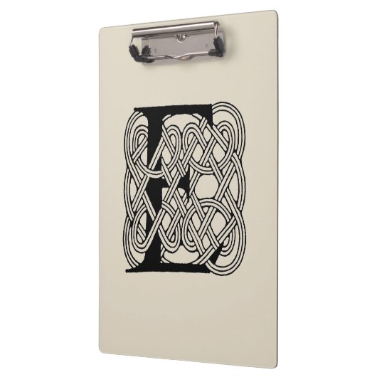 Letter E Keltische knoop  Monogram Klembord (Links)