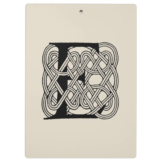 Letter E Keltische knoop  Monogram Klembord (Achterkant)