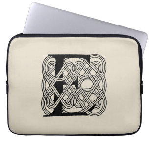 Letter E Keltische knoop  Monogram Laptop Sleeve