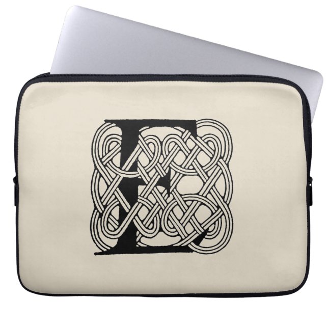 Letter E Keltische knoop  Monogram Laptop Sleeve (Voorkant)