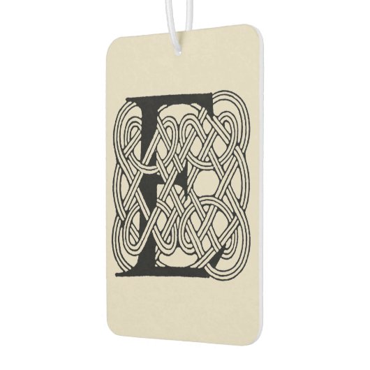 Letter E Keltische knoop  Monogram Luchtverfrisser (Links)