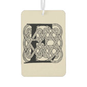 Letter E Keltische knoop  Monogram Luchtverfrisser (Achterkant)