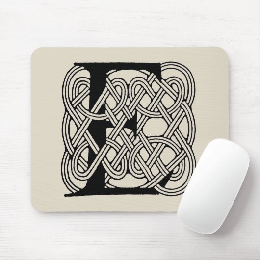 Letter E Keltische knoop Monogram Muismat (Met muis)