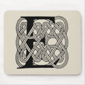 Letter E Keltische knoop Monogram Muismat (Voorkant)