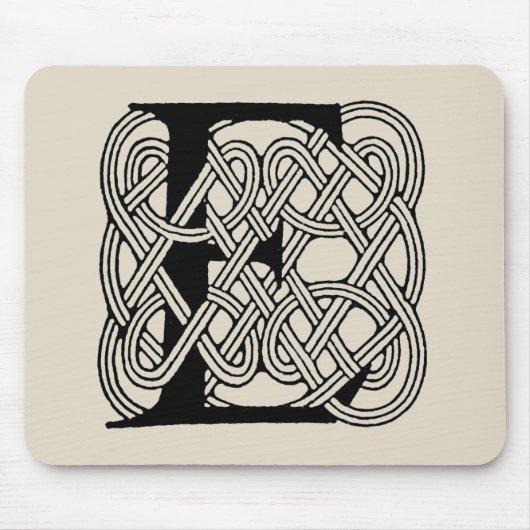 Letter E Keltische knoop  Monogram Muismat (Voorkant)