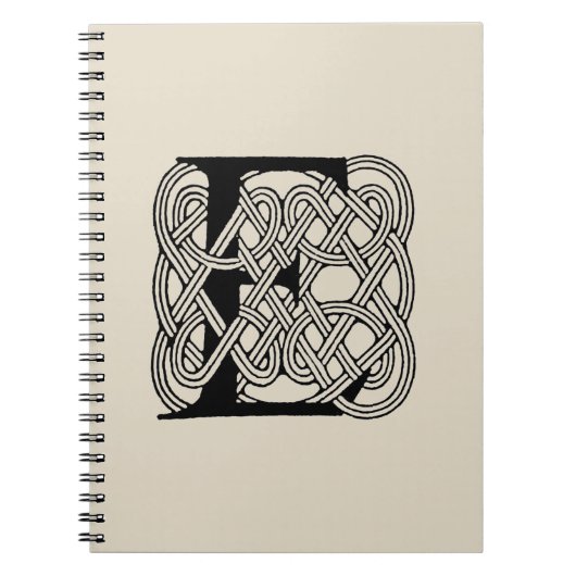 Letter E Keltische knoop  Monogram Notitieboek (Voorkant)