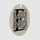Letter E Keltische knoop  Monogram Ornament (voorkant)