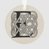 Letter E Keltische knoop  Monogram Ornament (achterkant)