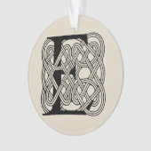 Letter E Keltische knoop  Monogram Ornament (voorkant)