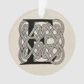Letter E Keltische knoop  Monogram Ornament (voorkant)