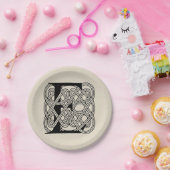 Letter E Keltische knoop  Monogram Papieren Bordje (Feest)