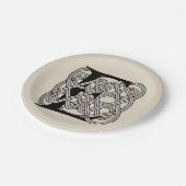 Letter E Keltische knoop  Monogram Papieren Bordje (Gekanteld)