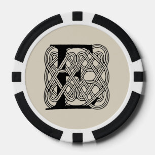 Letter E Keltische knoop  Monogram Poker Chips
