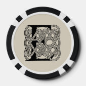 Letter E Keltische knoop  Monogram Poker Chips (Achterkant)