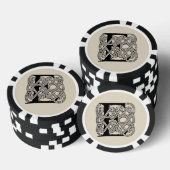 Letter E Keltische knoop  Monogram Poker Chips (Opstapeling)