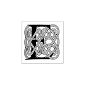 Letter E Keltische knoop Monogram Rubberstempel (Afrduk)