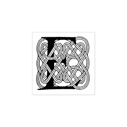 Letter E Keltische knoop Monogram Rubberstempel (Afrduk)