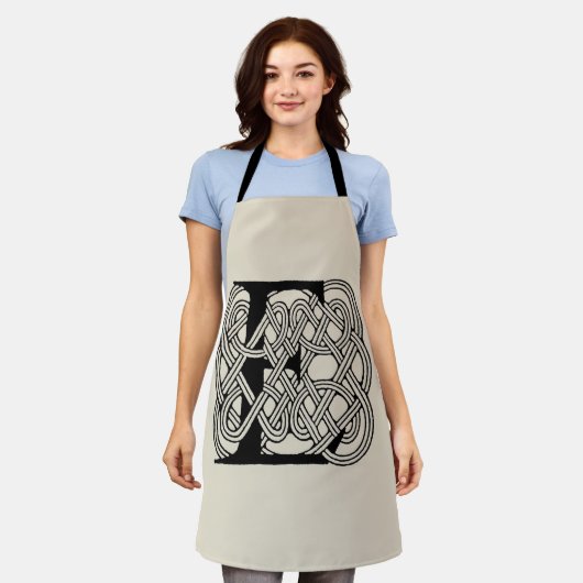 Letter E Keltische knoop  Monogram Schort (Gedragen)