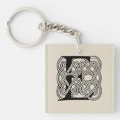 Letter E Keltische knoop  Monogram Sleutelhanger (voorkant)