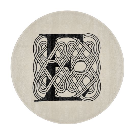 Letter E Keltische knoop Monogram Snijplank (Voorkant)