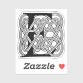 Letter E Keltische knoop  Monogram Sticker (Vel)