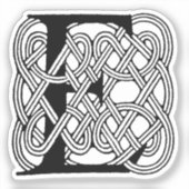 Letter E Keltische knoop  Monogram Sticker (Voorkant)