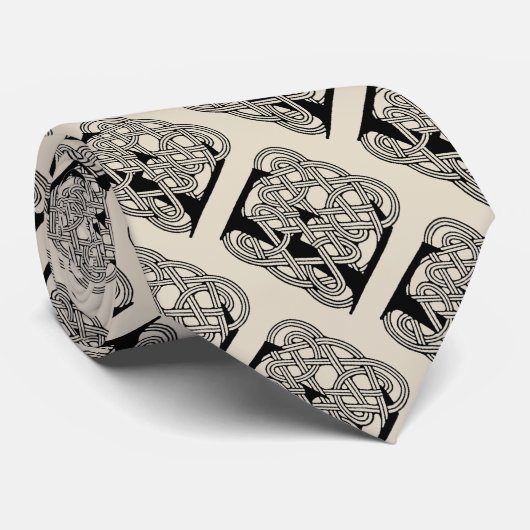 Letter E Keltische knoop  Monogram Stropdas (Opgerold)