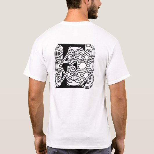 Letter E Keltische knoop  Monogram T-shirt (Achterkant)