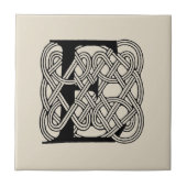 Letter E Keltische knoop  Monogram Tegeltje (Voorkant)