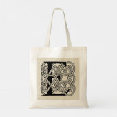 Letter E Keltische knoop Monogram Tote Bag (Achterkant)
