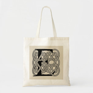 Letter E Keltische knoop Monogram Tote Bag