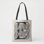 Letter E Keltische knoop  Monogram Tote Bag (Voorkant)