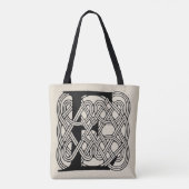 Letter E Keltische knoop Monogram Tote Bag (Achterkant)