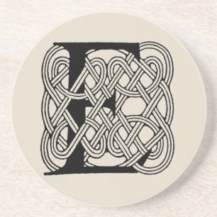 Letter E Keltische knoop  Monogram Zandsteen Onderzetter