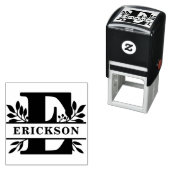 Letter E Klassiek gebladerte familienaam Monogram Zelfinktende Stempel (In situ)