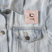 Letter E Knop Vierkante Button 5,1 Cm (In situ)