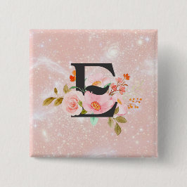 Letter E Knop Vierkante Button 5,1 Cm