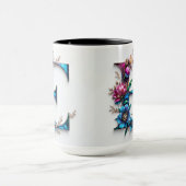 Letter E Koffie Mok – Bloemontwerp voor Gifting (Midden)
