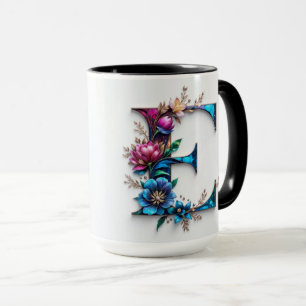 Letter E Koffie Mok – Bloemontwerp voor Gifting