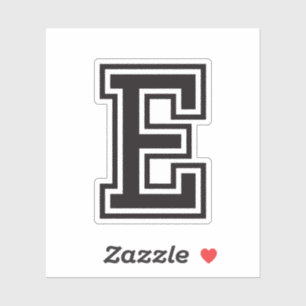 Letter E-lettertype voor sportief college Sticker